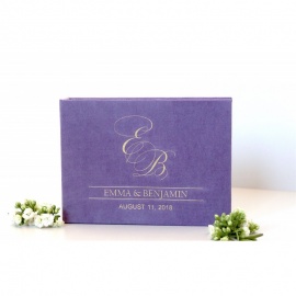 Svečių palinkėjimų kortelės/dėžutė "Emma" violetinė 