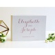 Svečių palinkėjimų kortelės/dėžutė "Elizabeth" pilkšva su "Rose Gold" užrašu